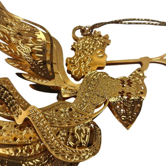 Vintage Danbury Mint Millennium Angel 23K Goldplated Christmas Ornament 1999 - Picture 4 of 6